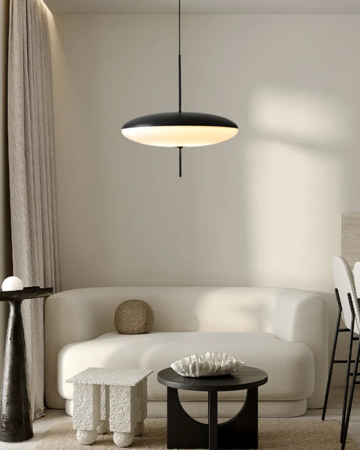 Moderne Hanglamp Met Zwevend Design In Acryl En Metaal Met Warme Diffuse Verlichting | Sansoti