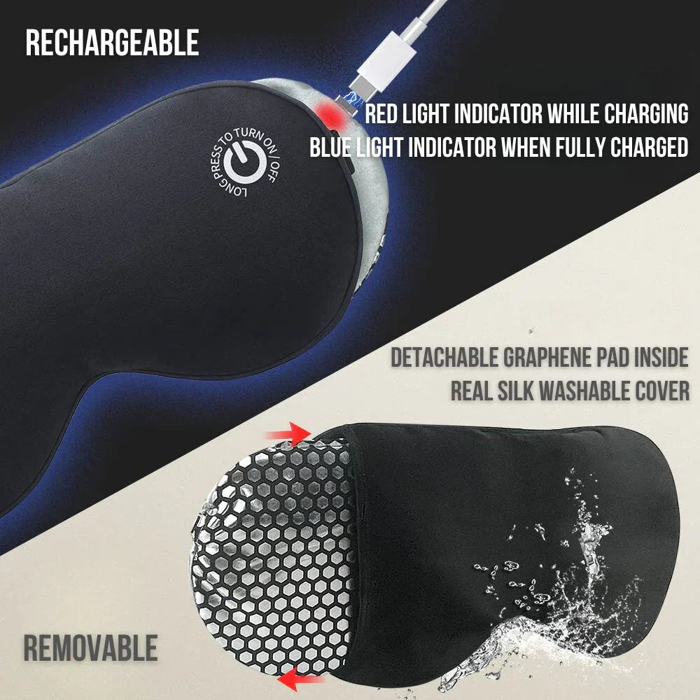 Heated Eye Mask Wireless with 3 Heat Settings USB Rechargeable for Relaxation at Home or on the Go | Sansoti
