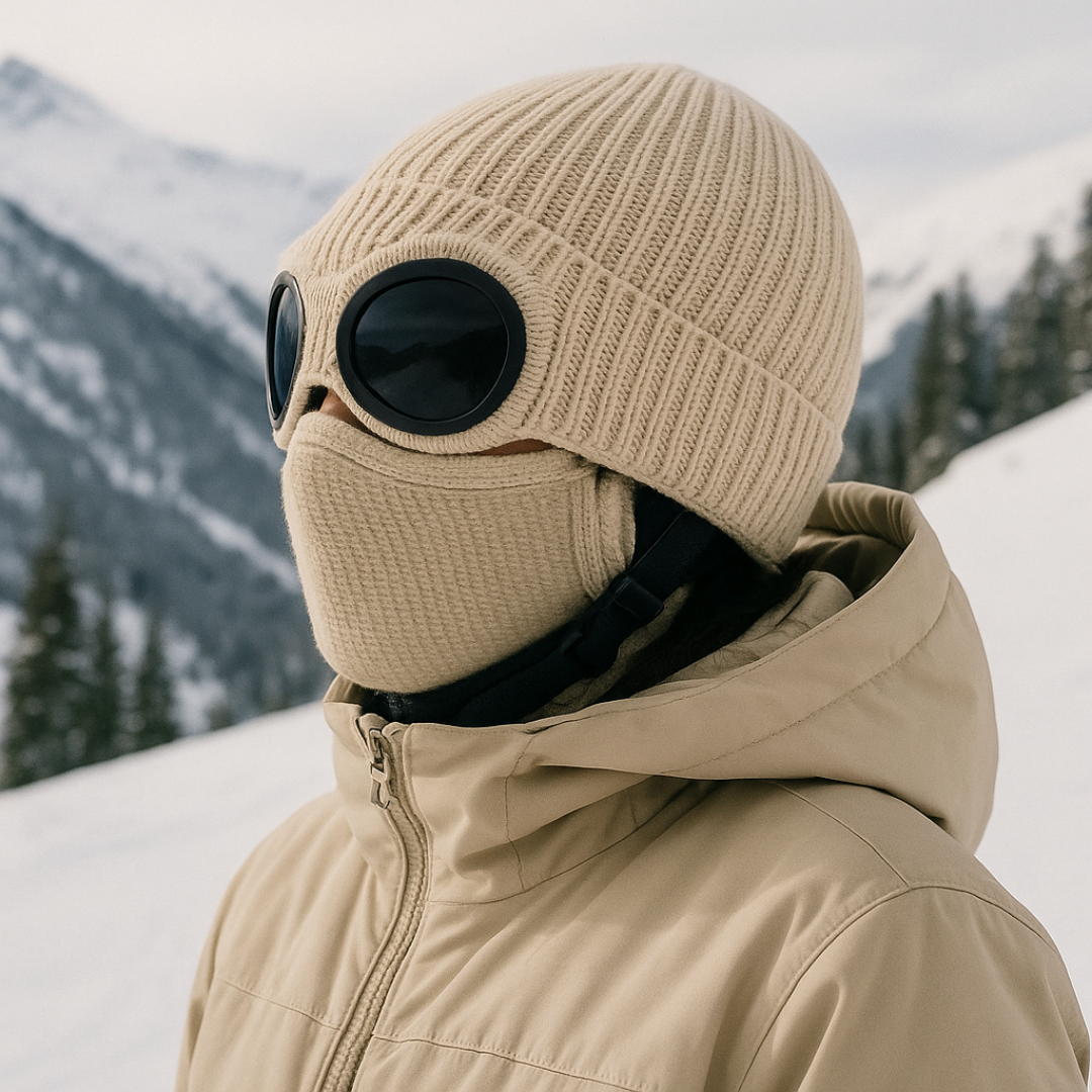 Gebreide Wintermuts met Opklapbare Bril Unisex Warm Winddicht Polyester Elastisch Skiën Outdoor One Size | Sansoti