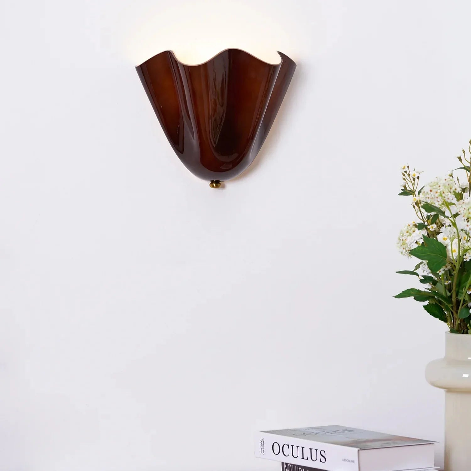 Wandlamp Glas In Lood Retro Art Deco Schelp 28cm E14 | Sansoti