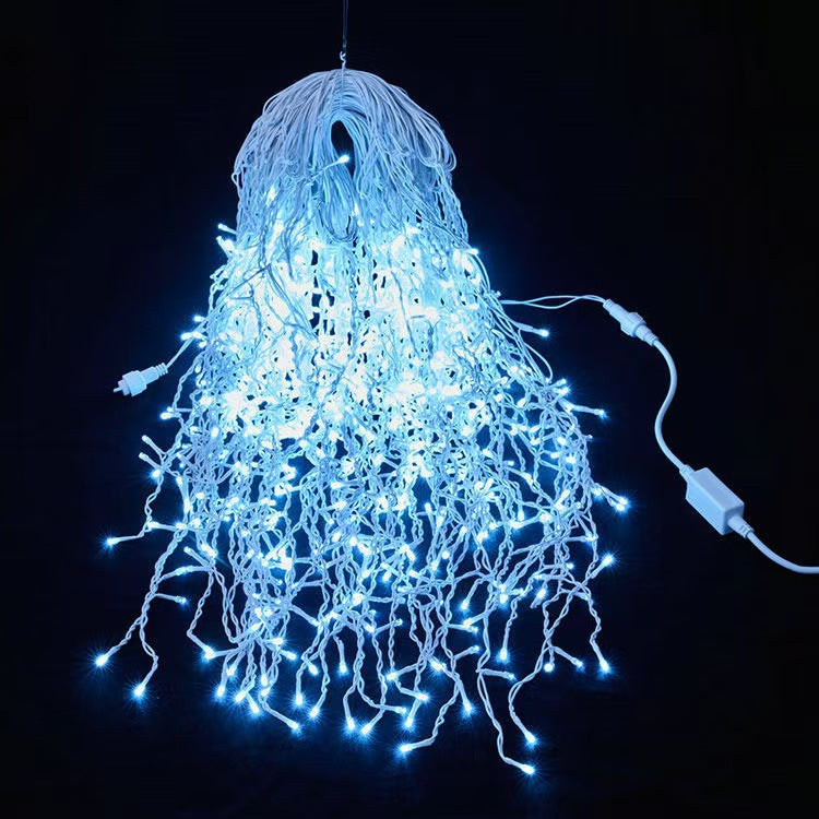 50 Meter LED-Eiszapfenlichtvorhang mit warmweißem Wasserfalllicht für den Außenbereich | Restfield