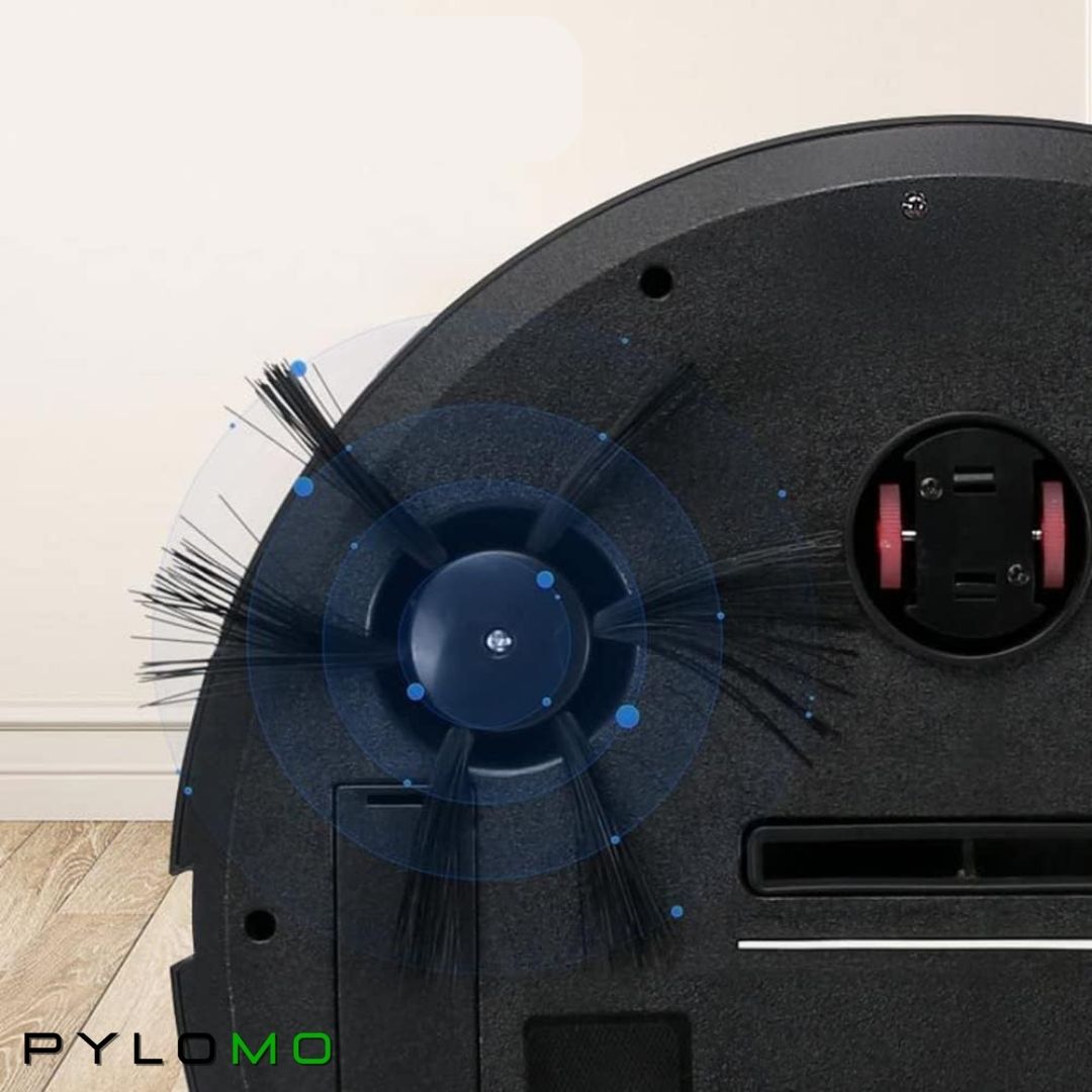 Robotstofzuiger met Dweilfunctie Zwart Wit voor Harde Vloeren Tapijt Dierenharen Stil Compact Design | Sansoti