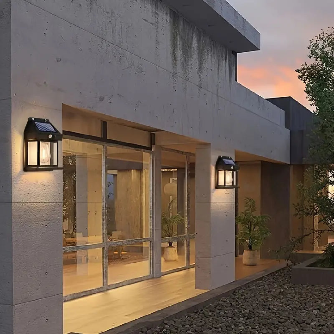 Solar-Außenlampe mit Bewegungssensor 3 W LED IP44 wasserdichte Wandleuchte für Garten Terrasse Balkon Auffahrt Beleuchtung | Sansoti