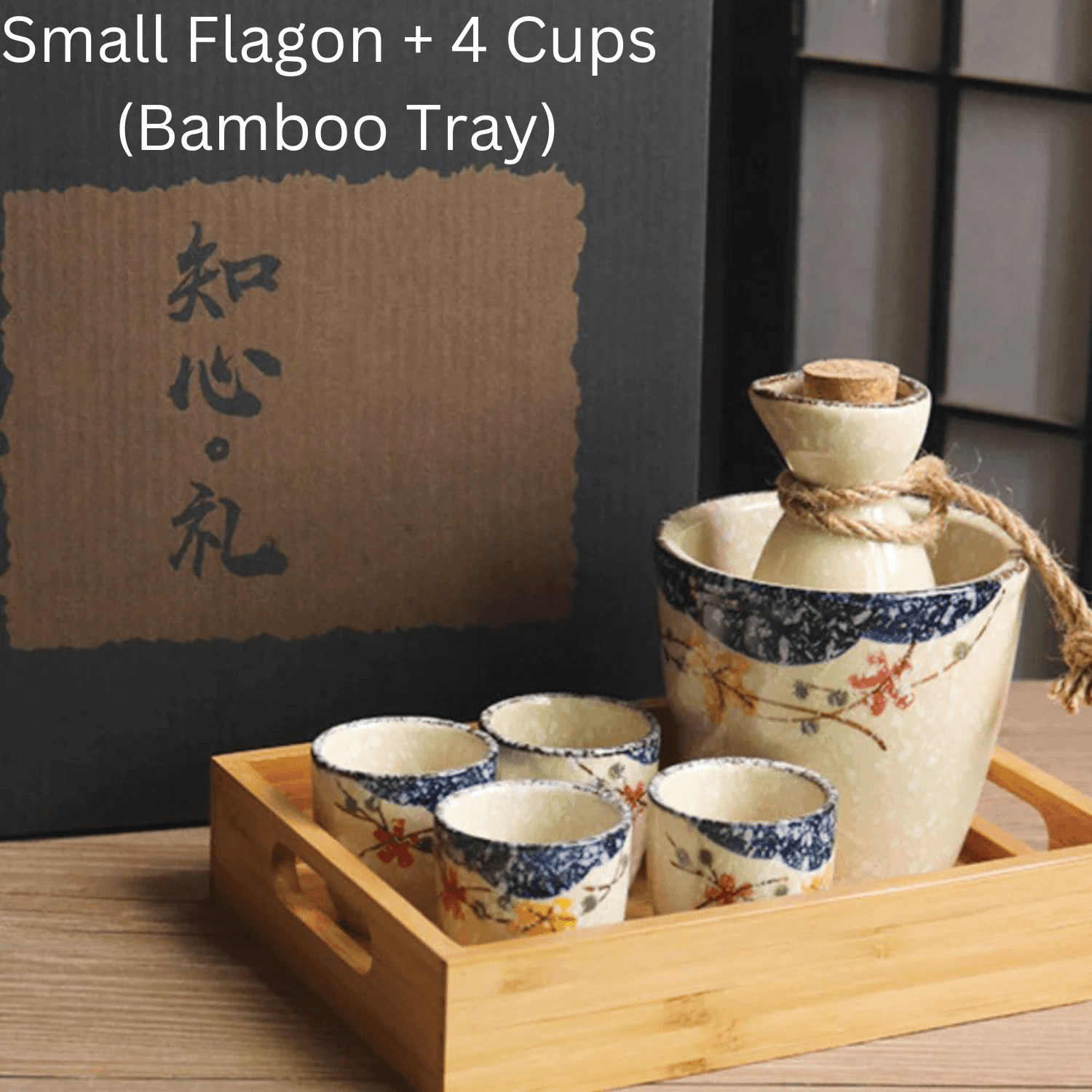 Japans Sakura Sake Serviesset met Karaf en Kopjes – Keramiek met Kersenbloesem Motief | Sansoti