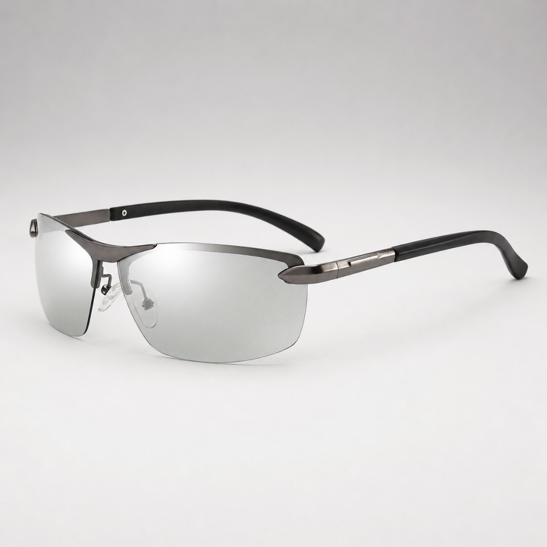Lightweight Polarized Sunglasses Half-Frame Photochromic UV400 Protection Sports Cycling Driving | Sansoti