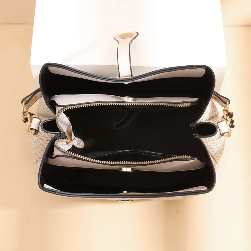 Handgemaakte Schoudertas Dames PU-leer Vintage Stijl Camel Zwart Bruin Dagelijks Gebruik Elegante Tas | Sansoti