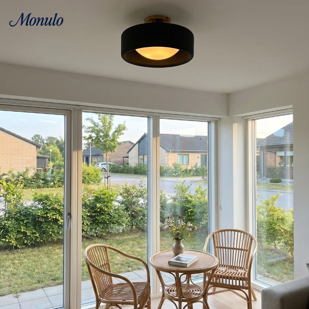 Porseleinen Plafondlamp met Strakke Montage – Moderne Lage Profiellamp Keramiek Opbouwverlichting | Sansoti