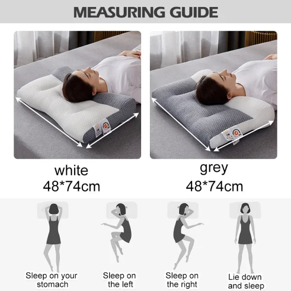 Oreiller cervical ergonomique en mousse à mémoire de forme pour dormir sur le côté ou sur le dos, soutien optimal du cou, confort | Sansoti