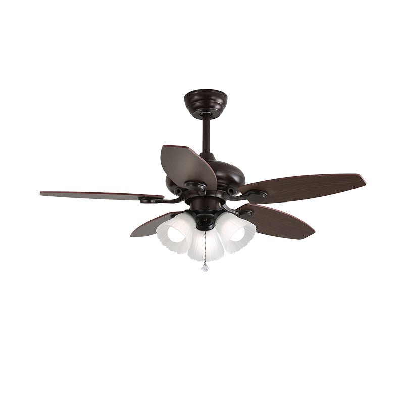 Plafondventilator met Verlichting en Afstandsbediening Klassiek Hout en Glas Ø107cm | Sansoti
