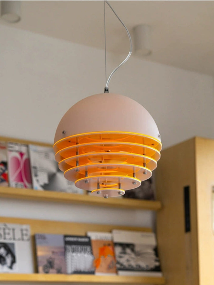 Stijlvolle Hanglamp Bauhaus Design Oranje-Wit Sfeerverlichting voor Moderne Interieurs | Sansoti