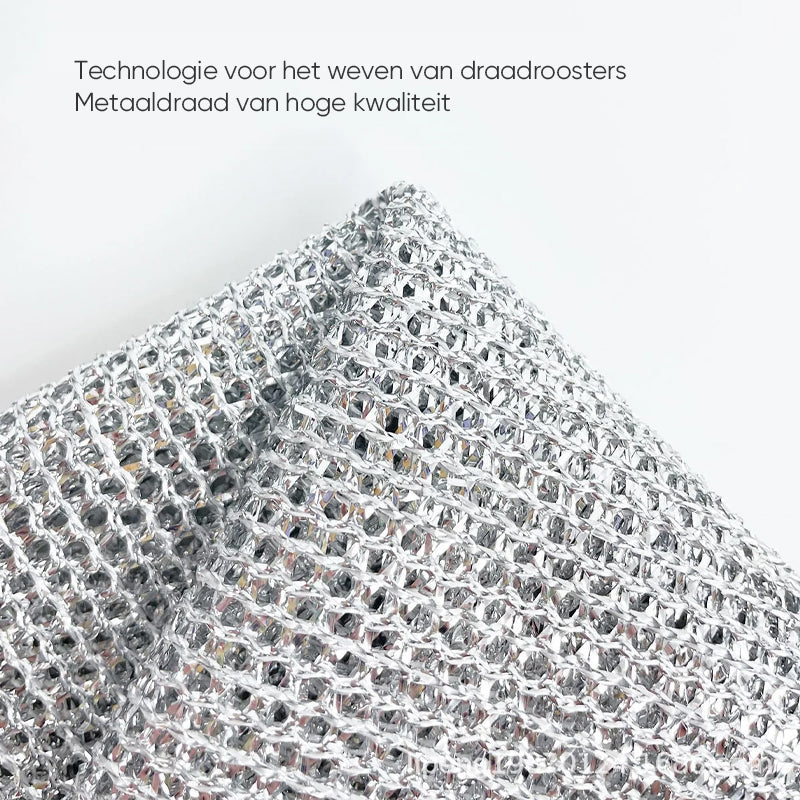 Draadafwasdoek Metaal – Krasvrij Schoonmaken van Pannen, Fornuis & Servies | Herbruikbaar & Duurzaam | Sansoti