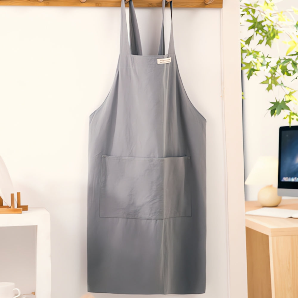 Minimalistisch Katoenen Kruisbandschort met Zakken – Keuken Horeca Barista Café Bakken Koken Schilderen Ambacht | Sansoti