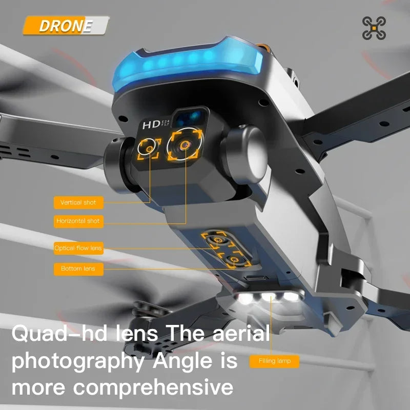 Składany dron z podwójną kamerą 8K HD do fotografii lotniczej, ze stabilizacją wideo, kompaktowy quadrocopter podróżny | Sansoti