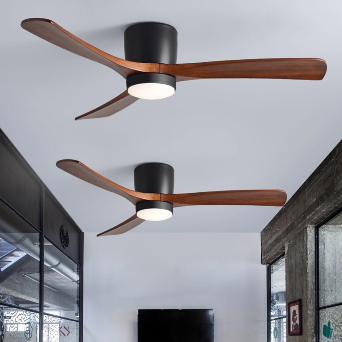 Ventilateur de plafond avec éclairage LED et pales en bois – Design scandinave | Restfield