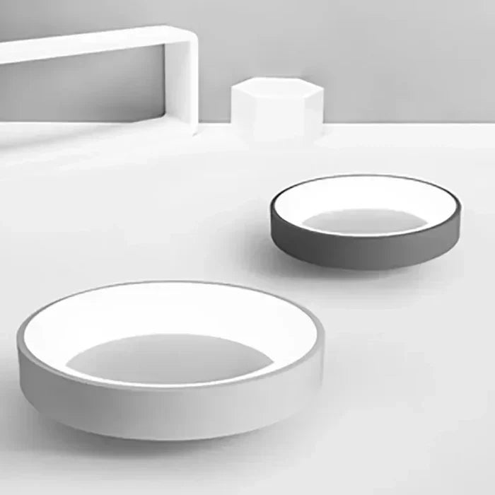 Runde LED-Deckenleuchte im skandinavischen Design, Weiß/Grau, Wohnzimmer, Schlafzimmer, Flur, energieeffizient, 30–60 cm | Sansoti