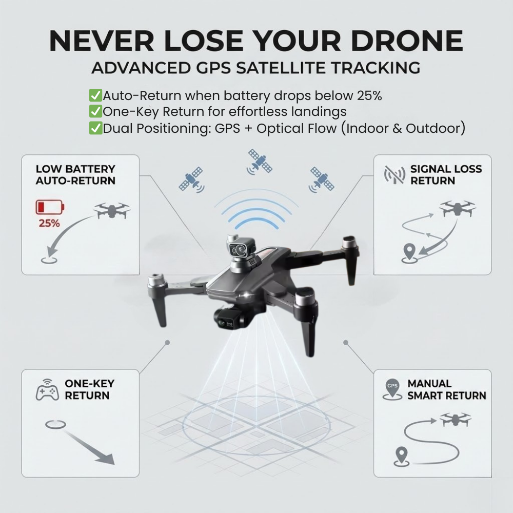 Professionele Camera Drone met 8K Dual Camera en GPS-stabilisatie – Borstelloze Motoren | Sansoti