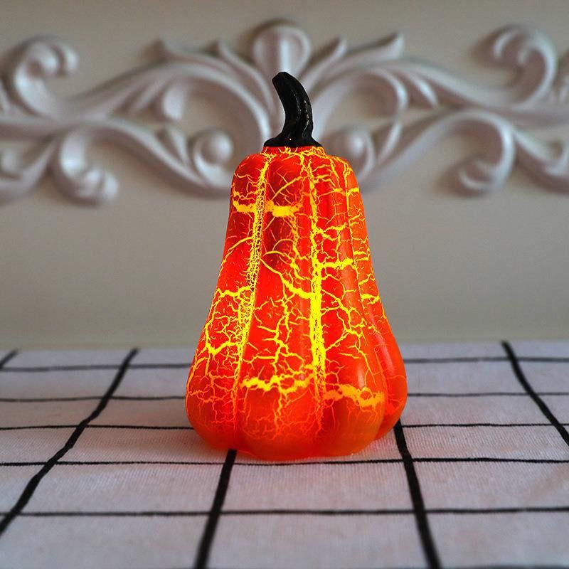 Halloween-Kürbis-Dekolampe LED Orangefarbenes Leuchten Stimmungsbeleuchtung Batterie Gruselig Innenbereich Außenbereich Garten | Sansoti