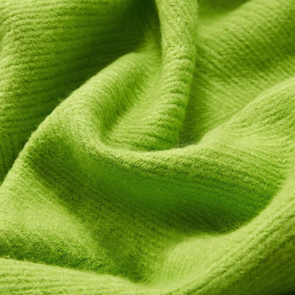 Chunky Knitted Throw with Fringes Soft Acrylic Decorative Blanket for Living Room Bedroom and Sofa Interior | Sansoti