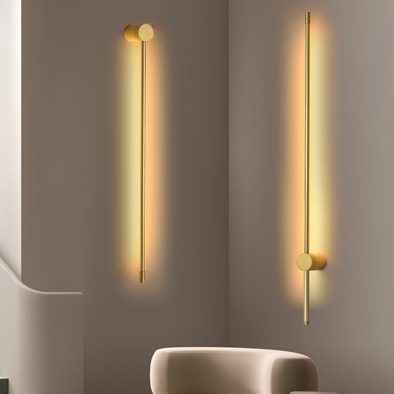 Minimalist 60 cm LED wall lamp, white and black, warm, neutral and cool light, Scandinavian modern interior | Sansoti