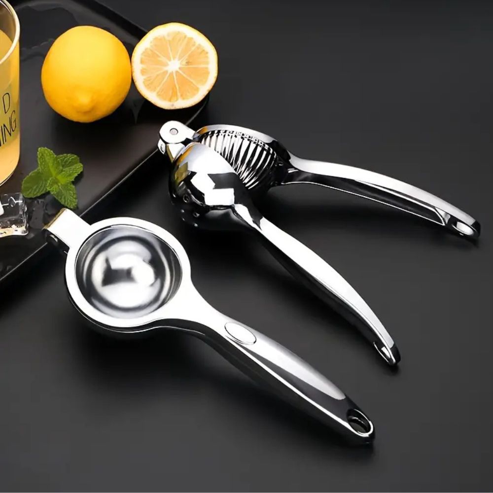 Citruspers RVS 22cm Zilver Handmatig Keuken Citroenpers Limoenpers Ergonomisch Sap Pers Tool Vaatwasmachinebestendig | Sansoti
