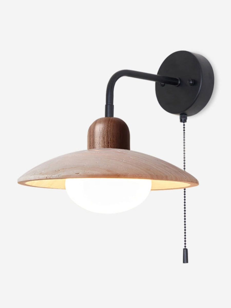 Travertijn Wandlamp Minimalistische Schijf Design Natuursteen Verlichting voor Woonkamer Slaapkamer Gang Moderne Interieur Wandverlichting met Warm Licht | Sansoti