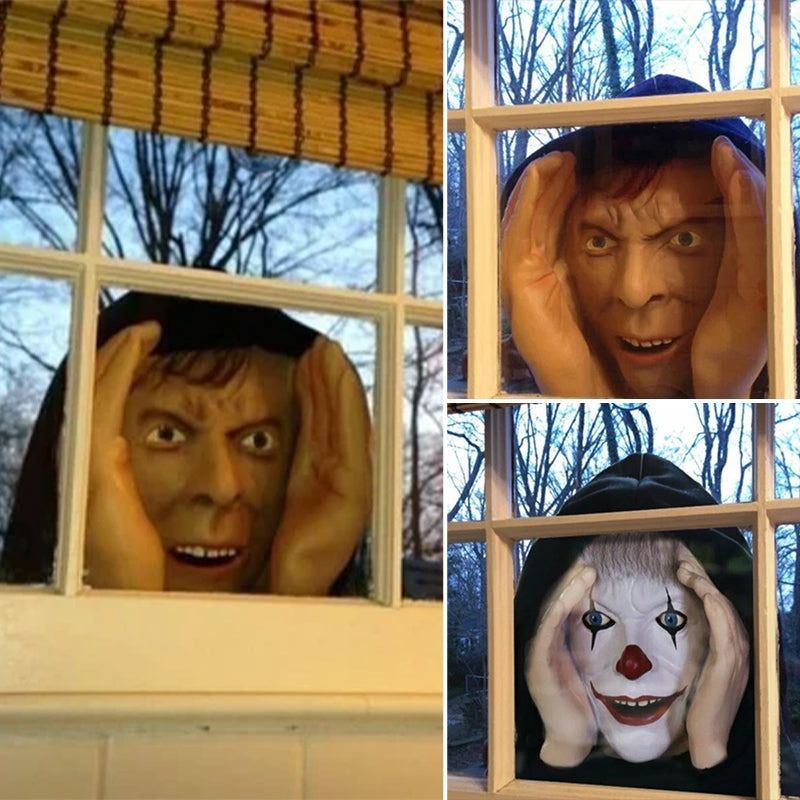 Halloween Raamdecoratie Glurende Ogen met Enge Silhouetten voor Griezelfeest Spookhuis Horror Themafeest | Sansoti