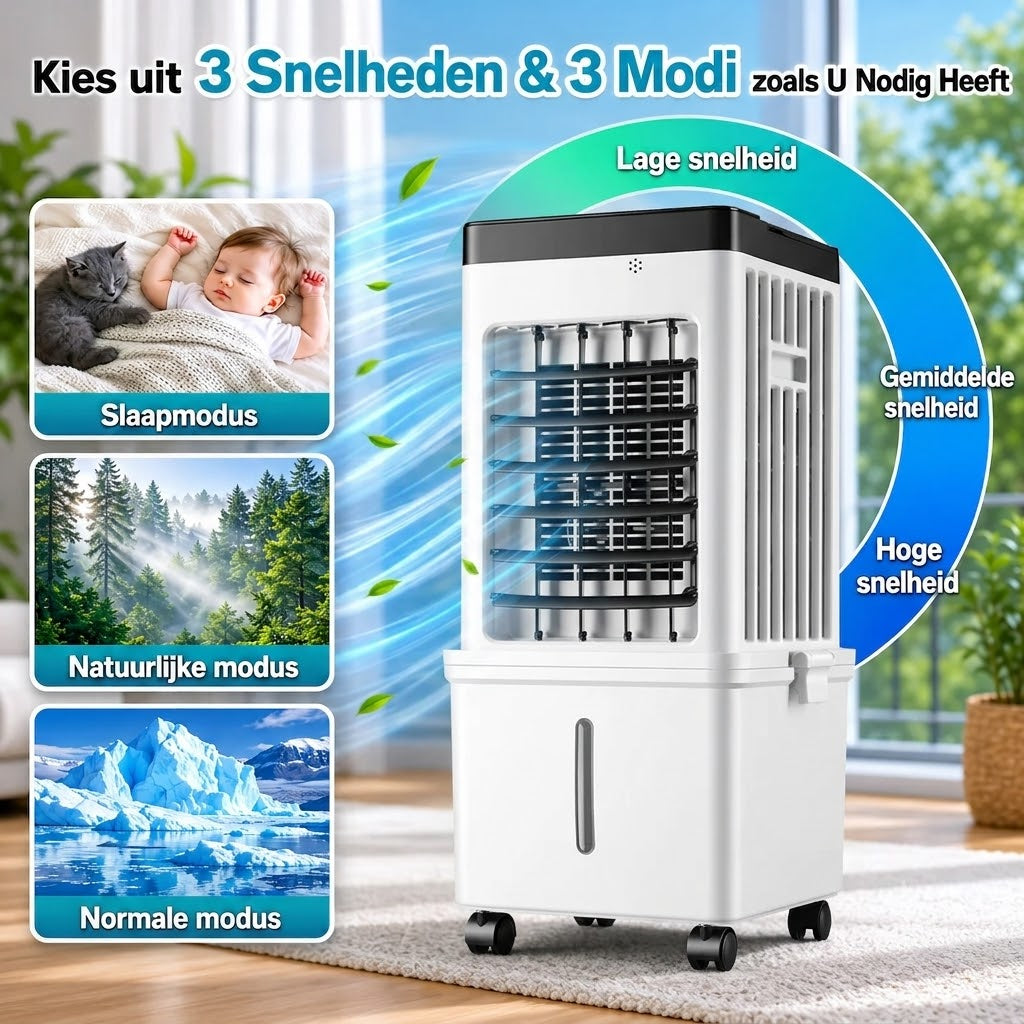 Mobiele Aircooler zonder Raaminstallatie Draagbaar Koelsysteem voor Thuis en Kantoor Stille Klimaatbeheersing | Sansoti