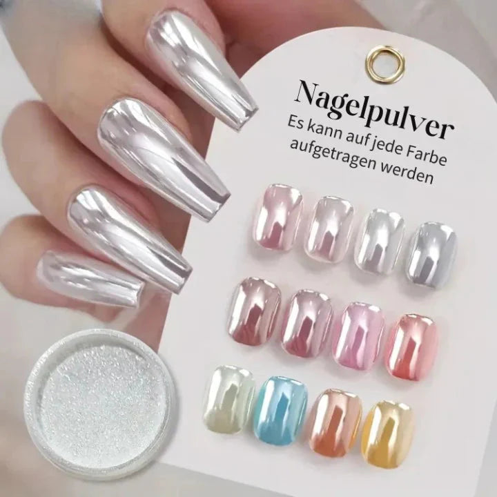 Chroompoeder voor Nagels Zilver – Spiegeleffect Nagelpoeder voor Gel en Acryl | Sansoti