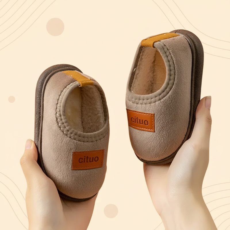 Pantoufles d’hiver douces pour enfants avec semelle antidérapante, doublure chaude, confort, chaussures d’intérieur pour tout-petits et enfants d’âge préscolaire | Sansoti
