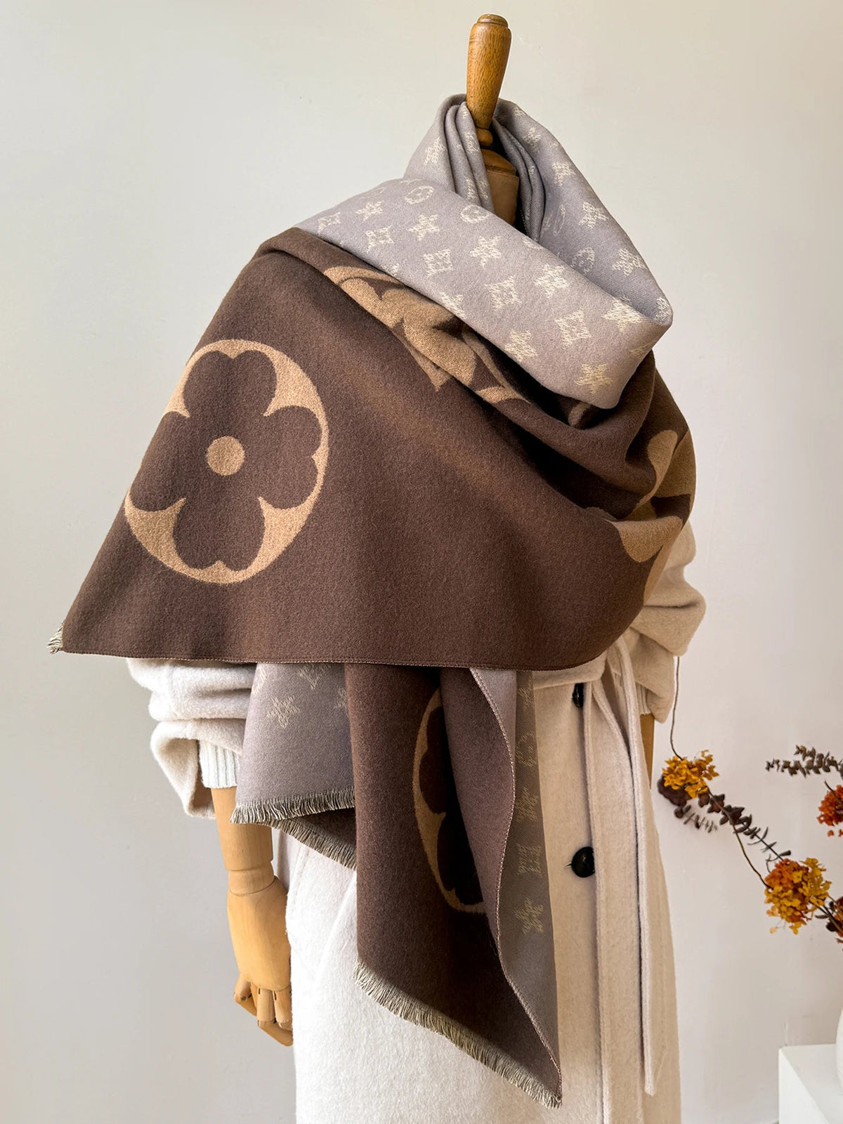 Luxury Winter Scarf with Jacquard Pattern 175cm - Soft Neck-Warming Blanket Wrap Shawl for Women and Men | Sansoti