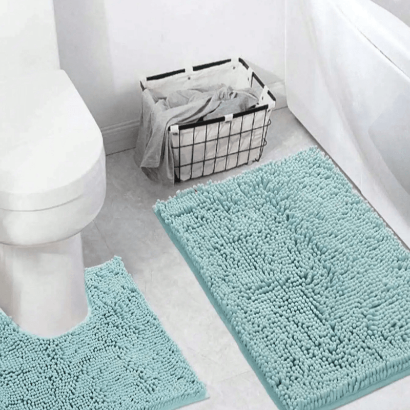 Chenille Badmat Antislip Polyester 3 Formaten Zacht Absorberend Badkamer Toilet | Sansoti