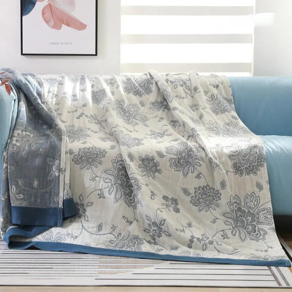 Jacquard Bloemendeken All-Season Ademend Licht Plaid Bedhoes Woonkamer Slaapkamer Decoratief Comfort | Sansoti