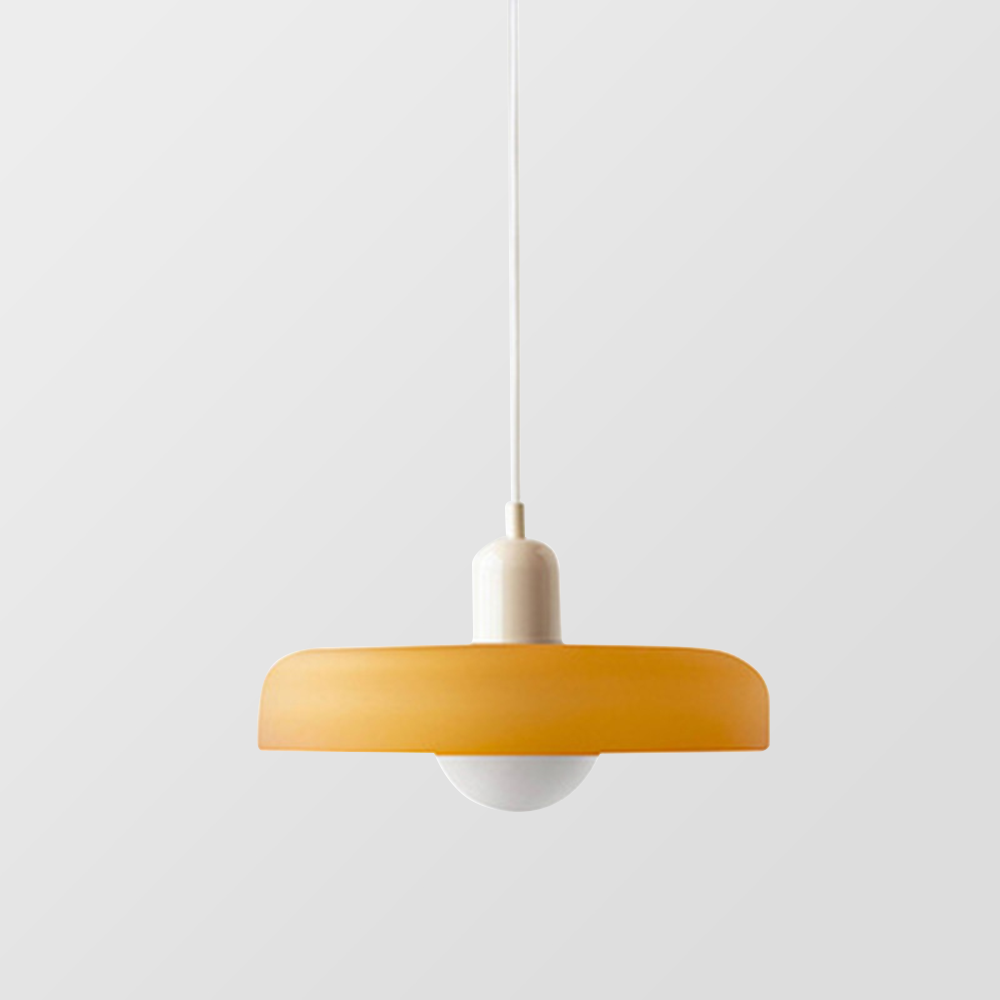 Glazen Hanglamp Bauhausstijl Gekleurd Glas Rond Ø25-35cm E27 Verstelbaar Eettafel Plafondlamp Retro Design | Sansoti