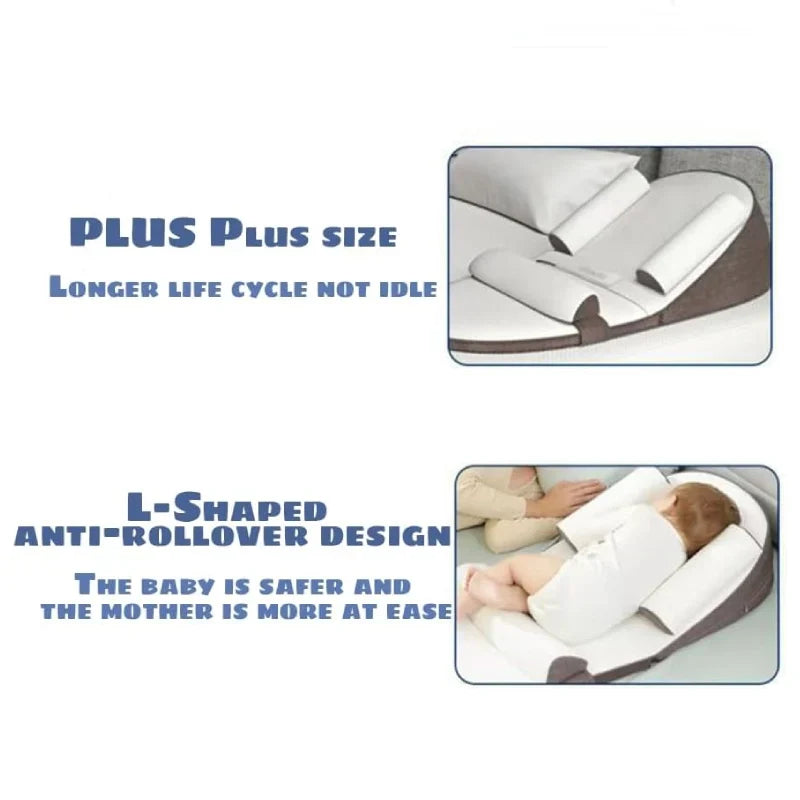 Coussin incliné pour bébé anti-reflux, coussin de positionnement latéral, mousse à mémoire de forme, coussin de soutien pour nouveau-né, lavable, confortable et sûr | Sansoti