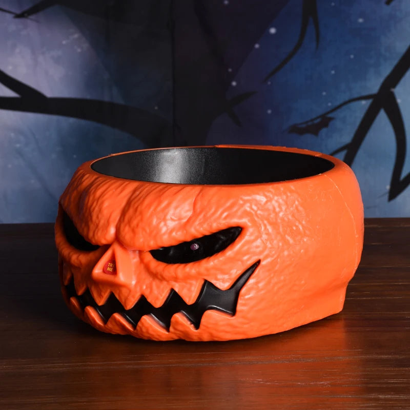 Interactieve Halloween Schaal Pompoen met LED-ogen Bewegende Hand Geluid Griezelgeluiden Feestdecoratie | Sansoti