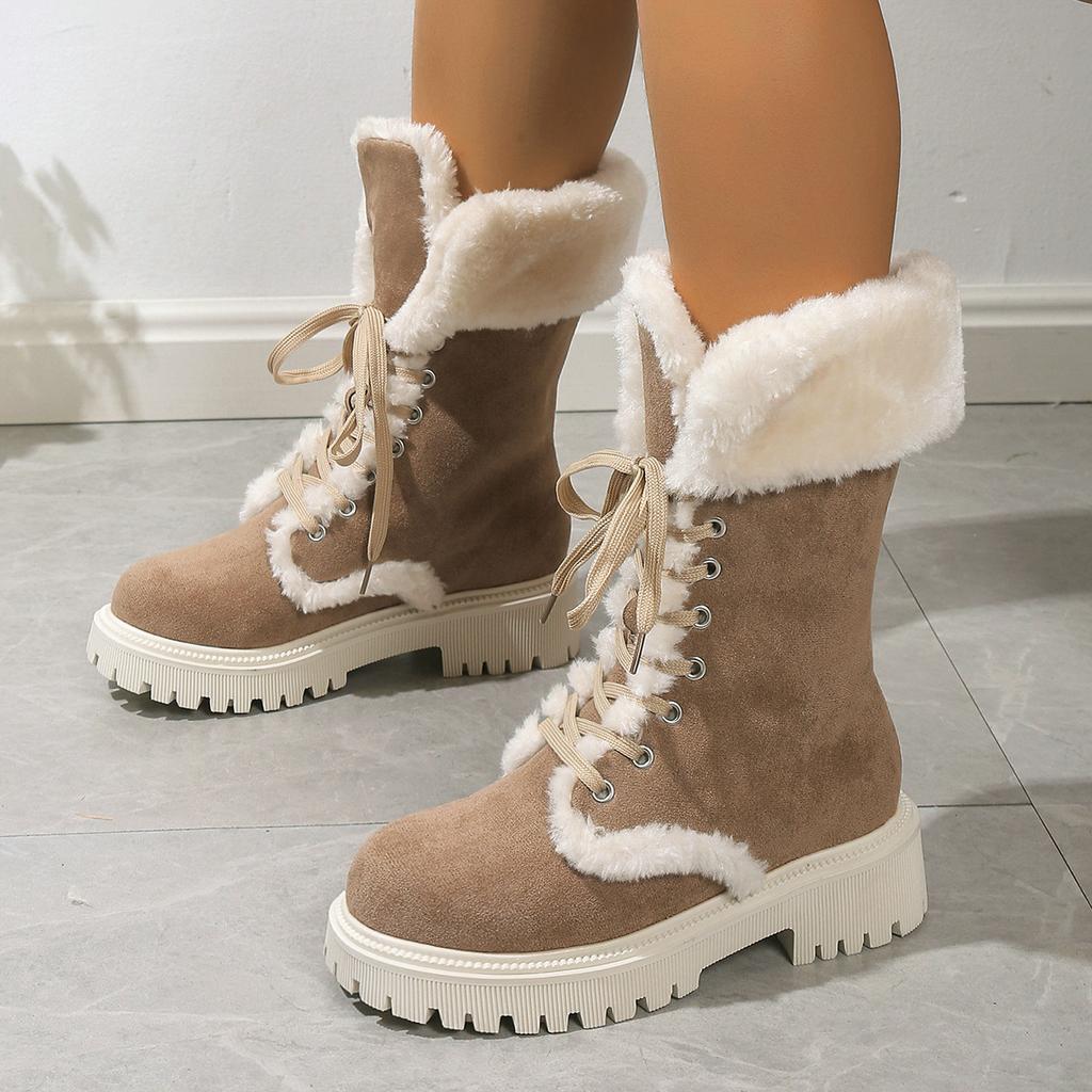 Suede Snow Boots with Orthopedic Sole Women's Men's Winter Boots Warm Waterproof Non-Slip Mid-Calf | Sansoti