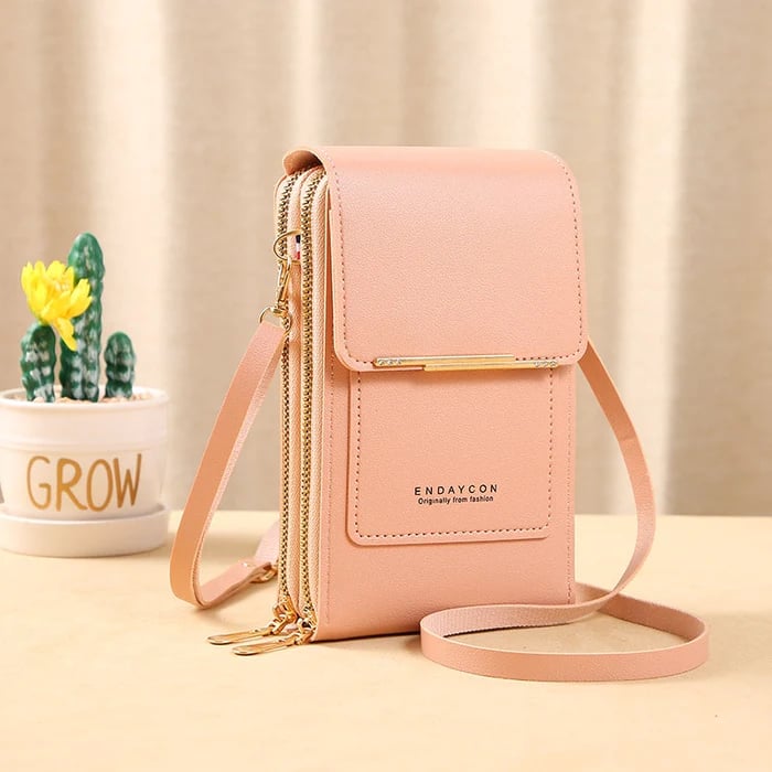 Dames Schoudertas met Telefoonvak en Antidiefstal – Compacte Crossbodytas PU Leer Groen Roze Zwart Grijs Blauw Rood Bruin – Veilige Handtas Portemonnee | Sansoti