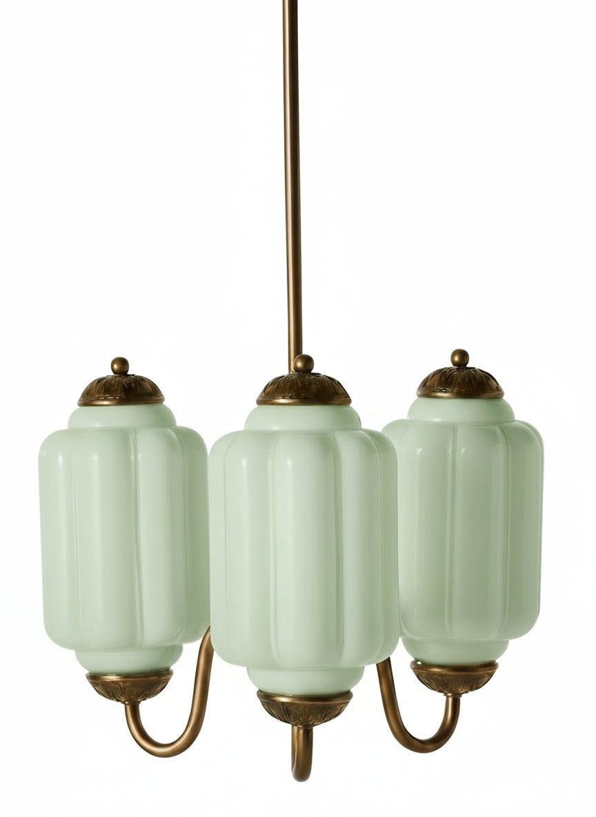 Vintage Melkglazen Hanglamp met Gegolfde Rand – Scandinavische Sfeerverlichting voor Keuken en Slaapkamer | Sansoti