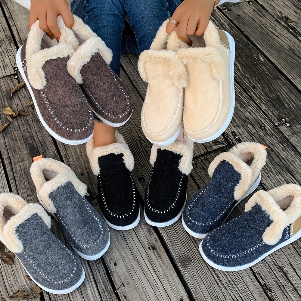 Damenpantoffeln mit Plüschfutter, rutschfester Sohle, Wärme und Komfort, weiche Winterschuhe und Hausschuhe für drinnen | Sansoti