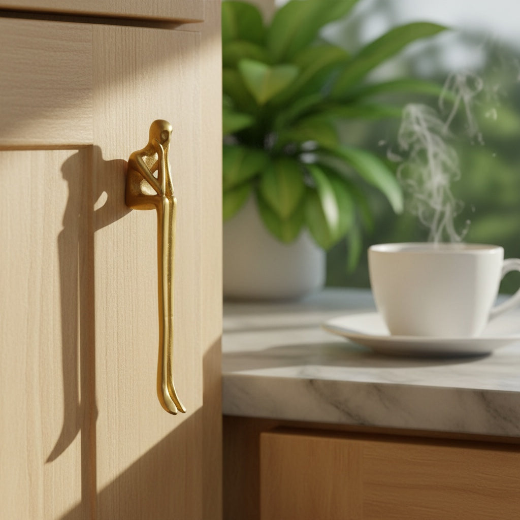 Minimalistische Kastgreep - Messing Zilver Roze - Scandinavisch Design Meubels | Sansoti