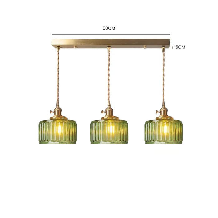 Crystal Glass Pendant Light Cylindrical Shape Adjustable Height Vintage Style Living Room Dining Room Hallway Ambient Lighting | Sansoti