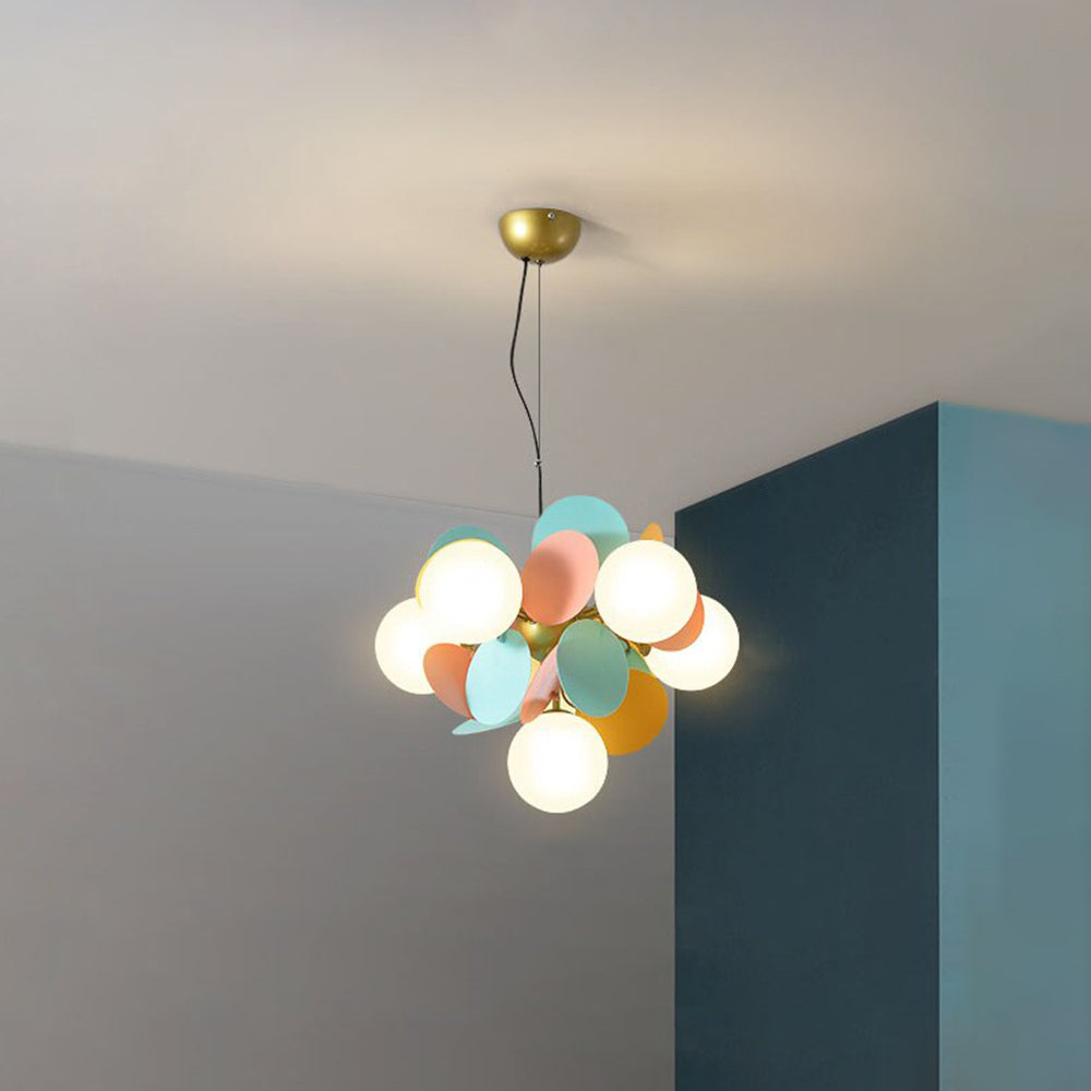 Glas-Kronleuchter mit Acryl-G9-LED-Blütenzweigen, dimmbar, drei Farben, Wohnzimmer, Esszimmer, Deckenbeleuchtung | Sansoti