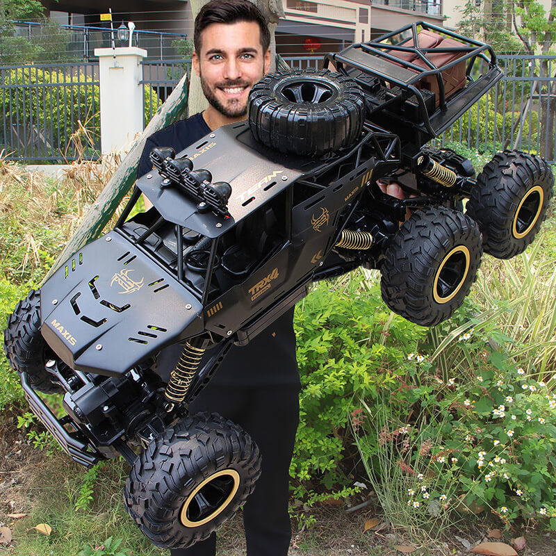 RC Monster Truck 6-Wiels Offroad met 2.4 GHz Afstandsbediening – Snelheid tot 52 km/u – Inclusief 2 Accu's voor Kinderen en RC-Fans | Sansoti