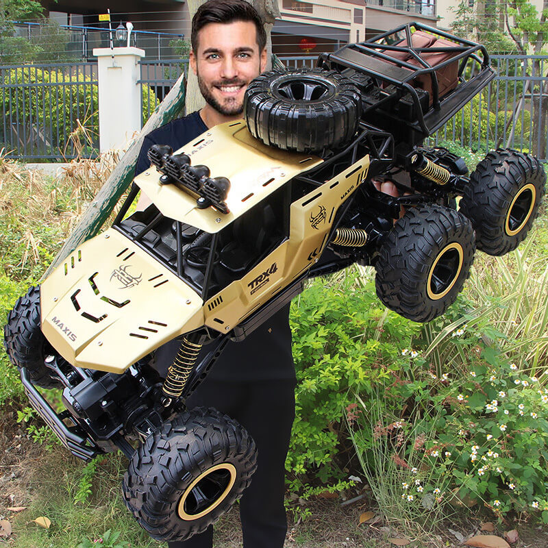 RC Monster Truck 6-Wiels Offroad met 2.4 GHz Afstandsbediening – Snelheid tot 52 km/u – Inclusief 2 Accu's voor Kinderen en RC-Fans | Sansoti