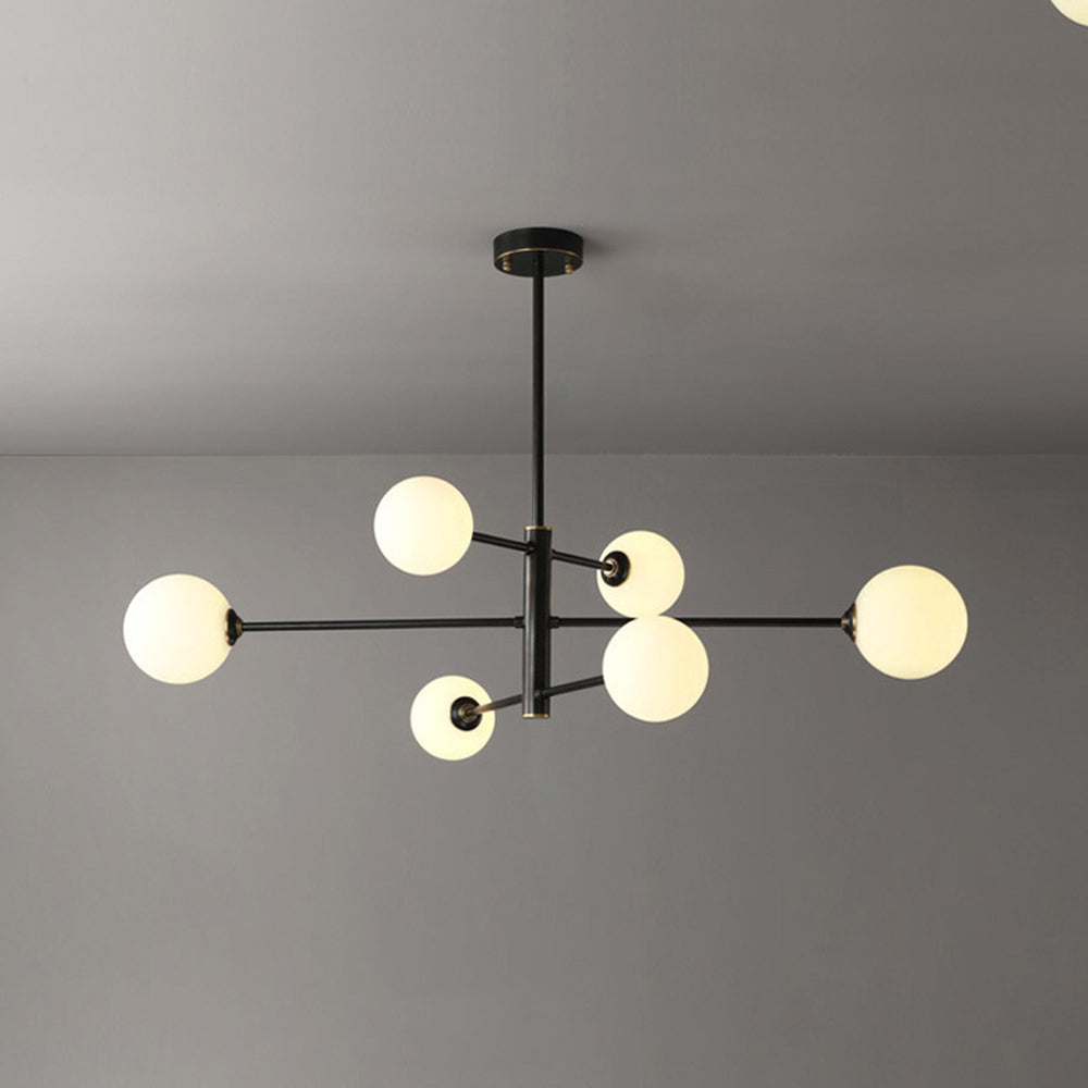 Hanglamp Glas Bollen Modern Zwart Koper 6/8-Lichts G9 Verlichting | Sansoti