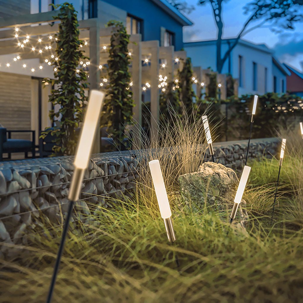 Solar-LED-Schilflampen, 6-teiliges Set, schwarz-gold, wasserdicht, Gartenbeleuchtung, Außenleuchten, stimmungsvolles Licht, Solarenergie | Sansoti