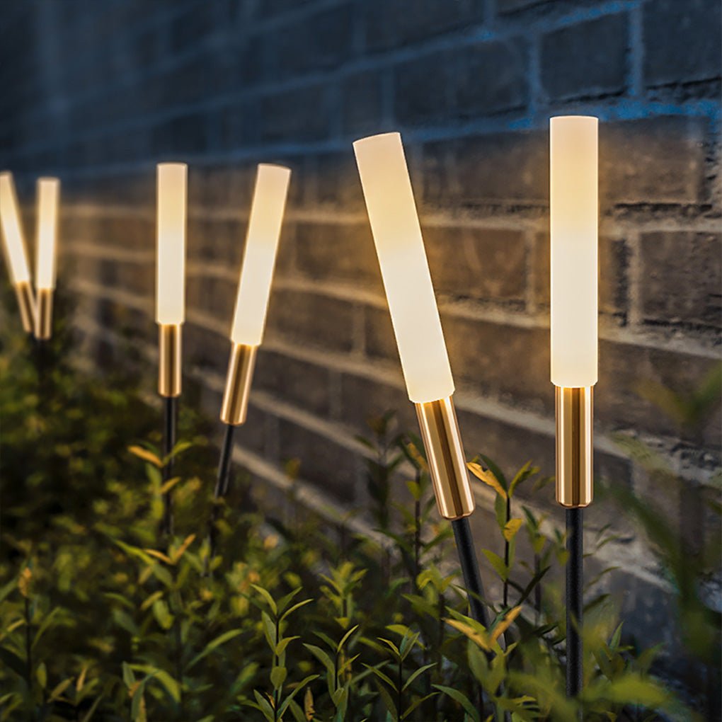 Solar-LED-Schilflampen, 6-teiliges Set, schwarz-gold, wasserdicht, Gartenbeleuchtung, Außenleuchten, stimmungsvolles Licht, Solarenergie | Sansoti