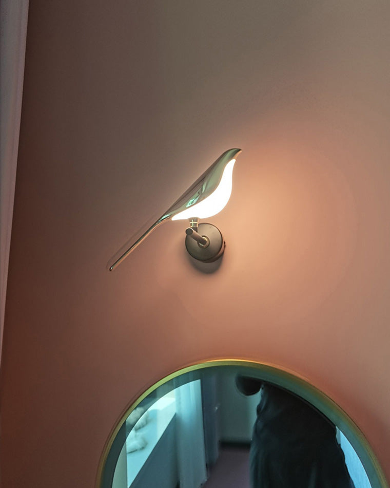 Applique Murale Oiseau Or Noir Métal LED Blanc Chaud Chambre Hall Décoratif | Restfield