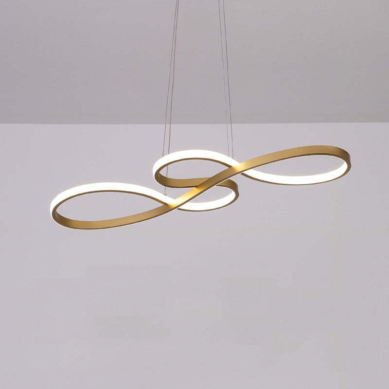 Musical Note Pendant Light Black Gold Design LED Adjustable Dining Room Living Room Modern Fixture Ambient Lighting Interior | Sansoti