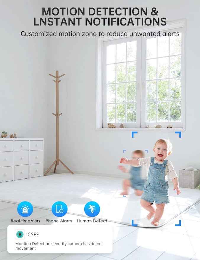 Inteligentna kamera bezpieczeństwa w żarówce z obrotem 360°, noktowizją i monitoringiem HD, do domu, biura i pokoju dziecięcego | Sansoti